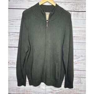 Vintage L.L.Bean Long Sleeve Knit Sweater Jacket Full Zip Men Green Size L EUC